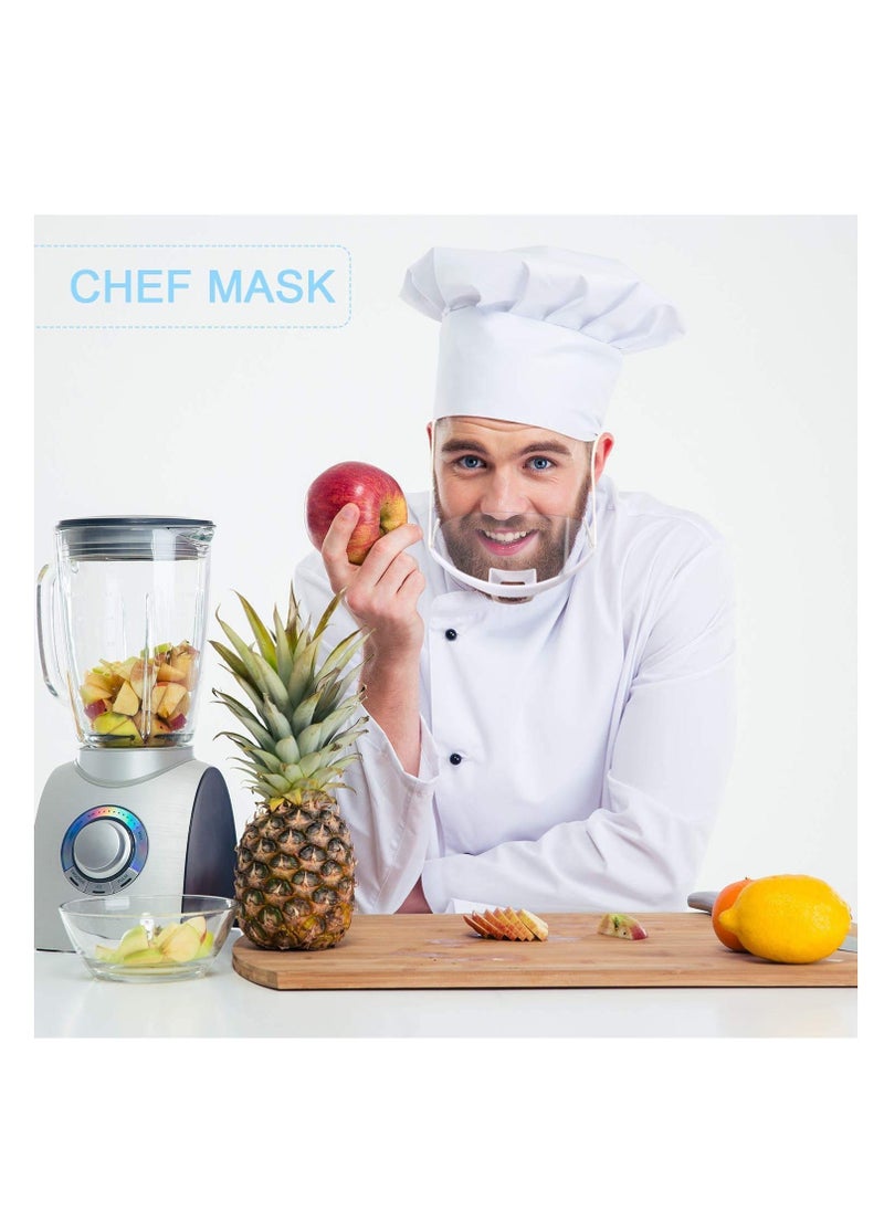 10 Pieces Face Mouth Protection Transparent Plastic Shield Reusable Food Cover Easy to Clean Men Women Anti-Fog and Anti Splash Catering for Hotel Kitchen