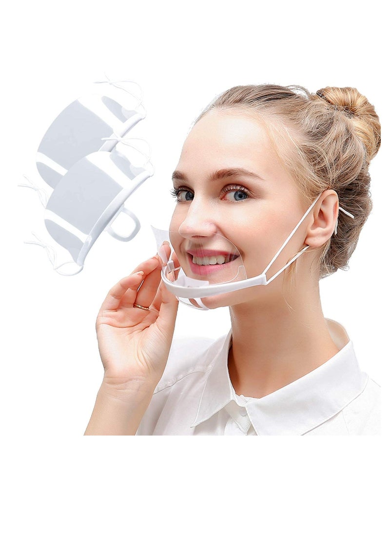 10 Pieces Face Mouth Protection Transparent Plastic Shield Reusable Food Cover Easy to Clean Men Women Anti-Fog and Anti Splash Catering for Hotel Kitchen
