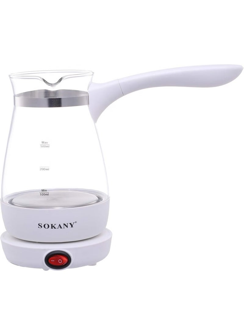Turkish coffee Pot - Electric Glass Coffee Kettle, Arabic Coffee Maker Milk & Butter Warmer 500ml YLW-606
