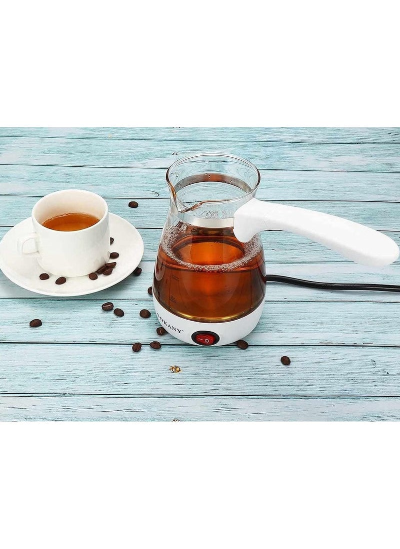 Turkish coffee Pot - Electric Glass Coffee Kettle, Arabic Coffee Maker Milk & Butter Warmer 500ml YLW-606