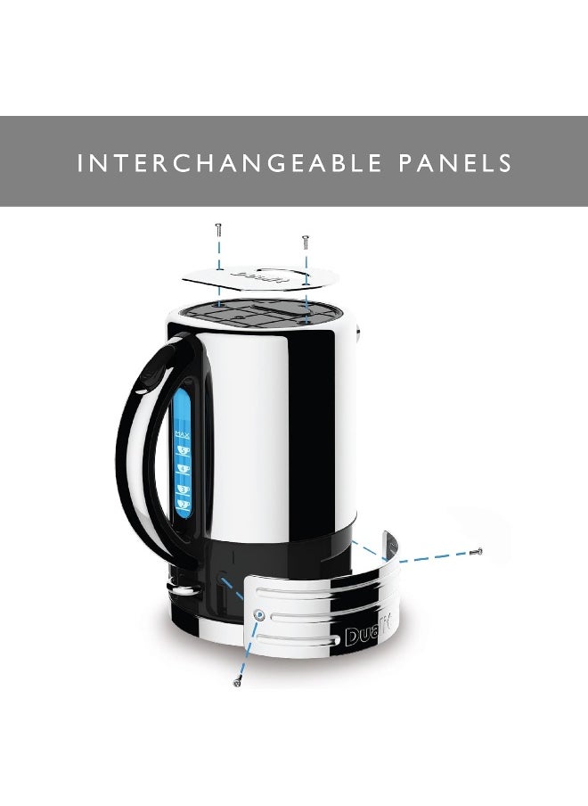 Dualit 72955 Design Series Kettle, Black and Steel, 1.5L