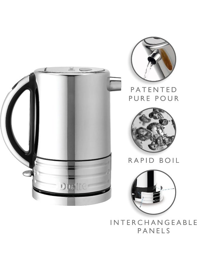 Dualit 72955 Design Series Kettle, Black and Steel, 1.5L