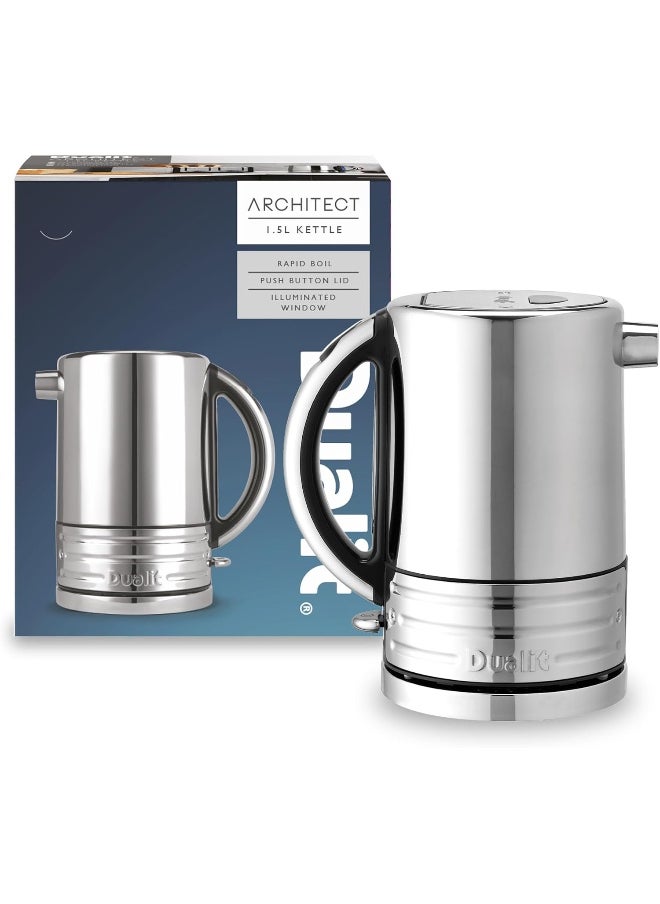 Dualit 72955 Design Series Kettle, Black and Steel, 1.5L