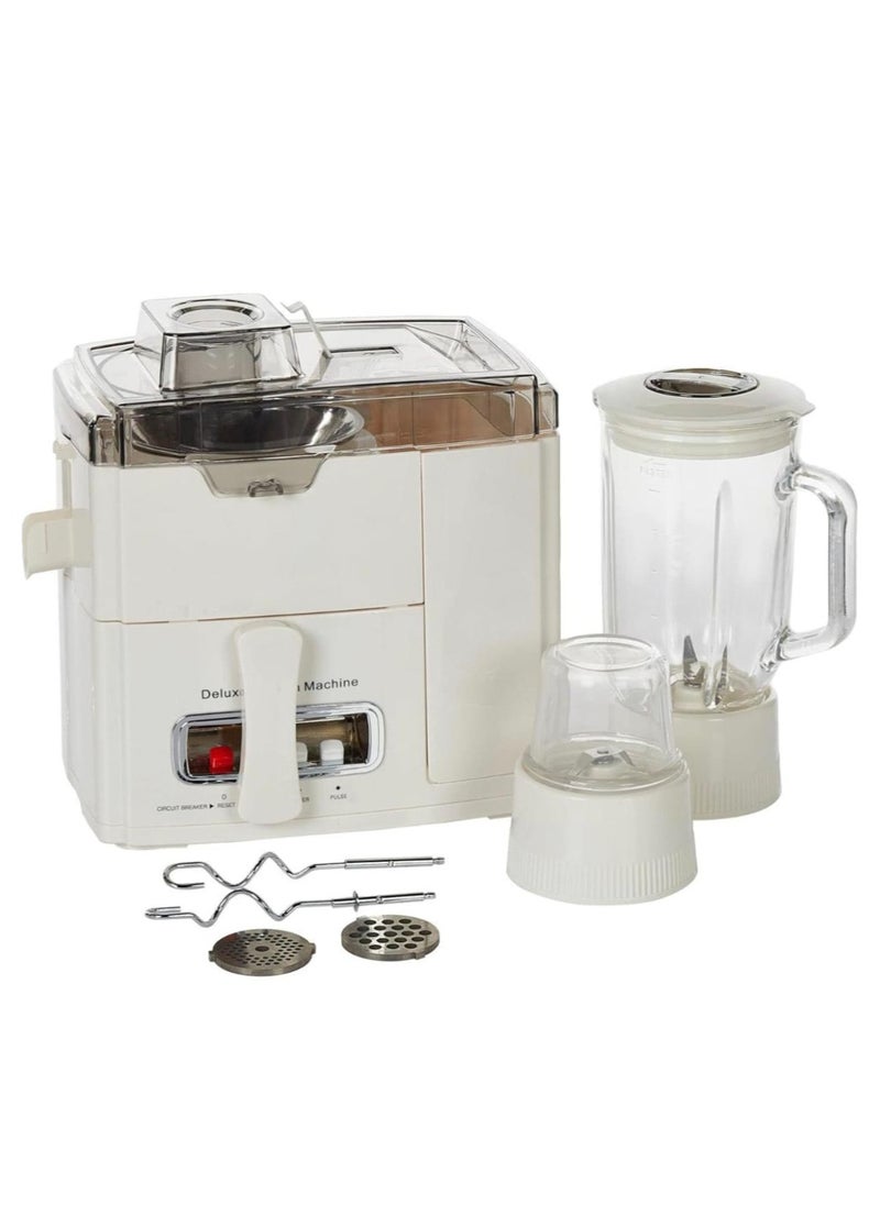 10 in 1 Food Processor & Juicer Blender – Multi-Functional Smoothie Maker, Chopper, Grinder, Meat Mincer, Citrus Juicer | 1.5L Jar, 2-Speed Pulse Function, Ice Crusher, Compact Electric Kitchen Appliance