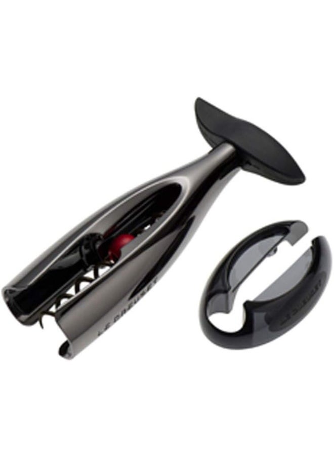 Le Creuset Wine Opener Foil Remover, 4-Rotary Blade Foil Cutter, Stainless Steel with Black Nickel