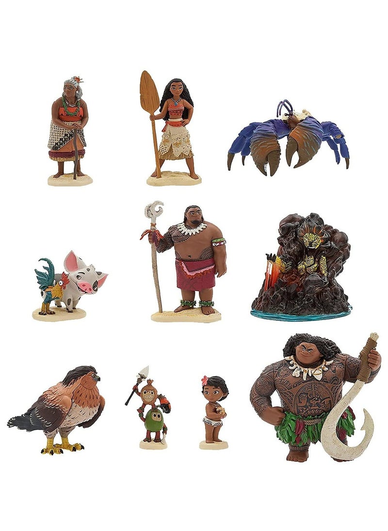 10 Pack Moana Cake Toppers Moana Action Figure Set