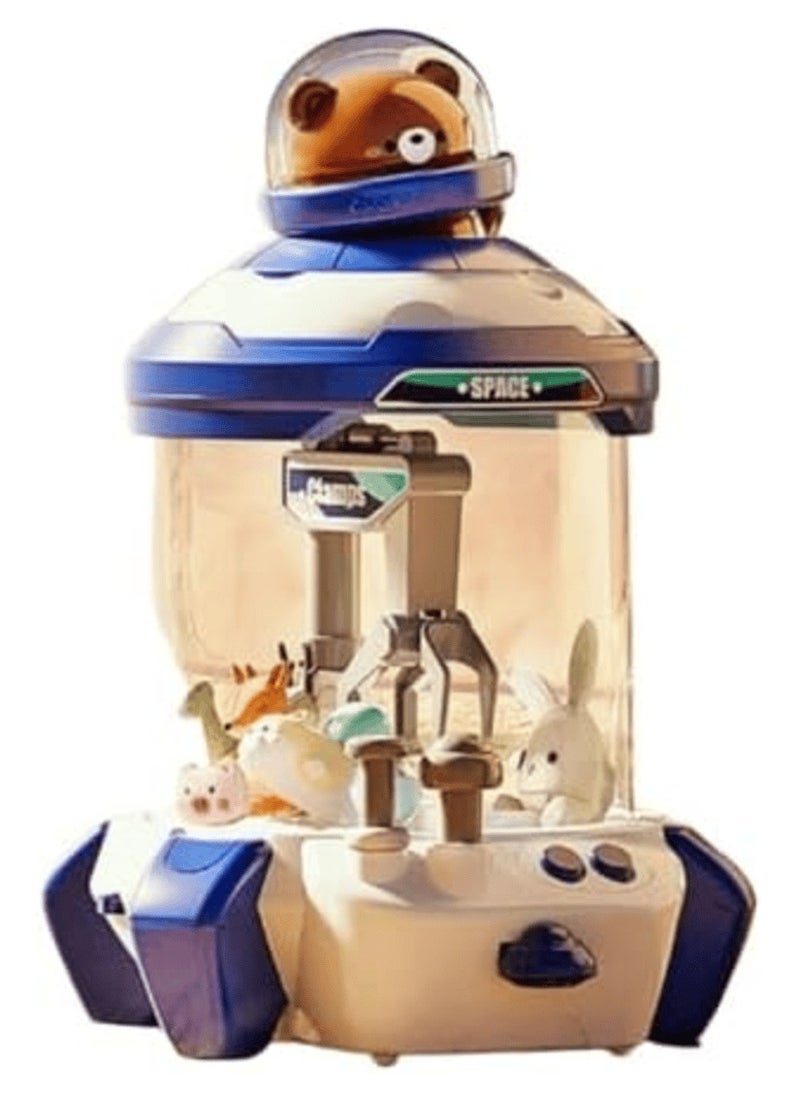 Cute Bear Lighting And Sound Effects Kid's Doll Catching Machine Play House Clip Doll Machine Clip Doll Catching Machine Blue
