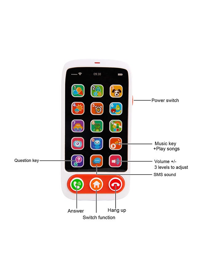 First Learning Kids Mobile Smartphone With Multiple Sound Effects Educational Toy 14.4x4.9x22.6cm