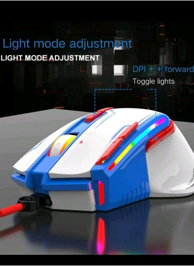 Wired computer notebookExternal USB mouseRGB lighting effect mechanical mouse