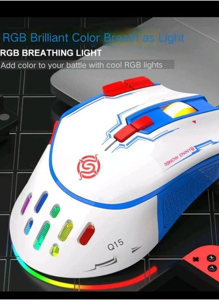 Wired computer notebookExternal USB mouseRGB lighting effect mechanical mouse