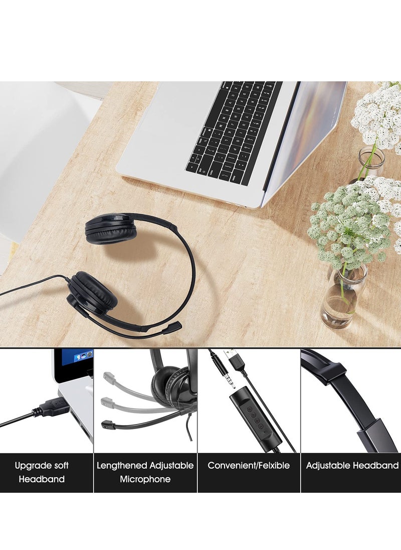 Surround Sound Gaming Headset, 3.5mm/USB, Noise Cancelling, Cross-Platform Compatibility, Audio Controls for PC and Tablet