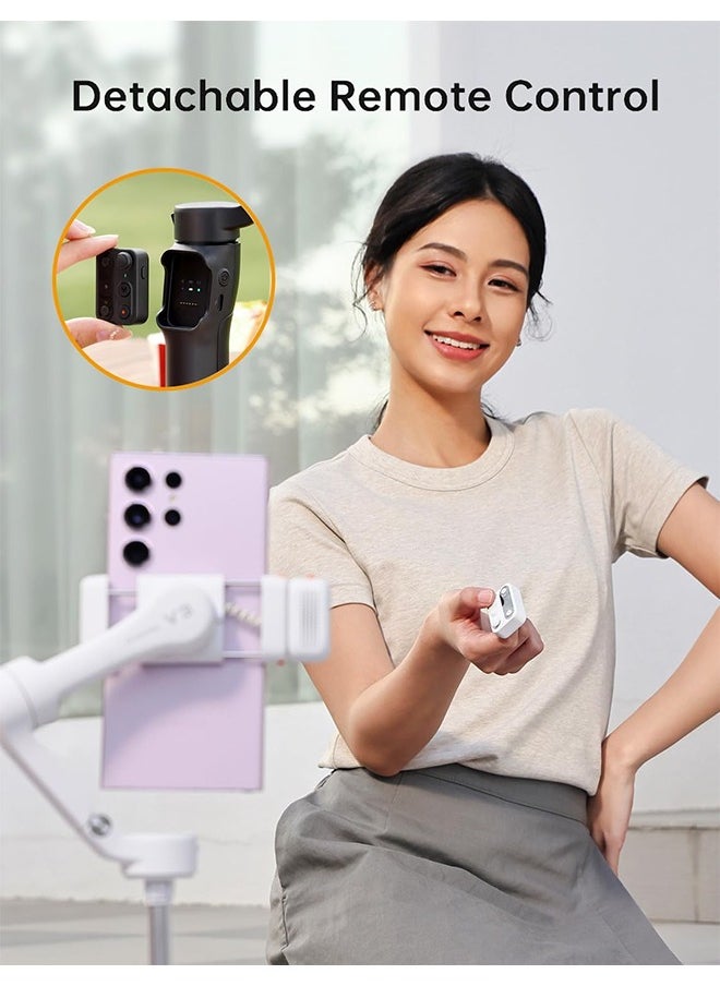 hohem iSteady V3 Gimbal Stabilizer for iPhone, Magnetic AI Tracker,Detached Remote,Built-in Tripod Extension Rod, 3-Axis Phone Gimbal Stabilizer for Smartphone Video Recording Vlog Live tiktok,Black