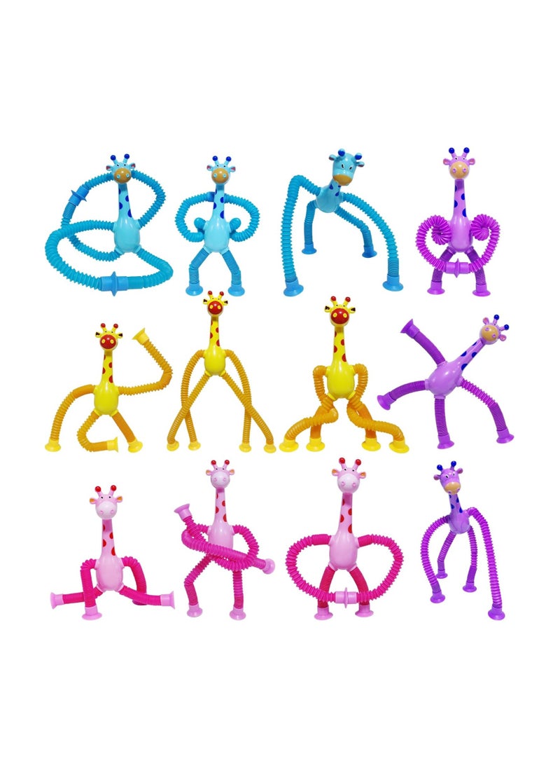 16Pcs Telescopic Suction Cup Giraffe Toys, Suction Pop Tubes Giraffe Sensory Toys, Pop Fidget Toys for Toddler Travel, Easter Basket Stuffers Party Favor Birthday for Kids Boys Girls