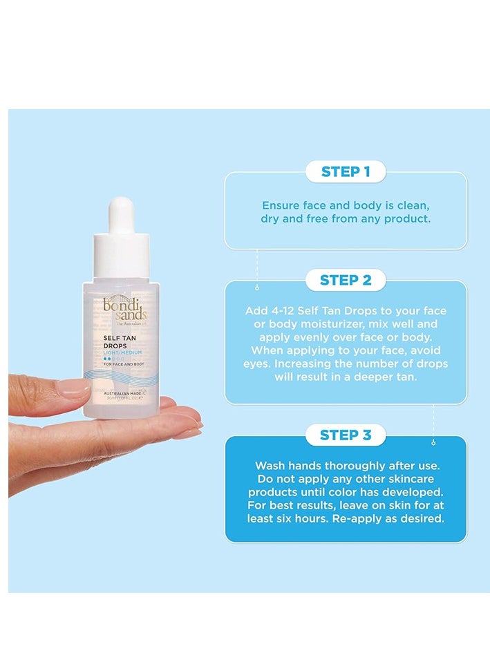 Bondi Sands Face Drops Light/Medium 30ml