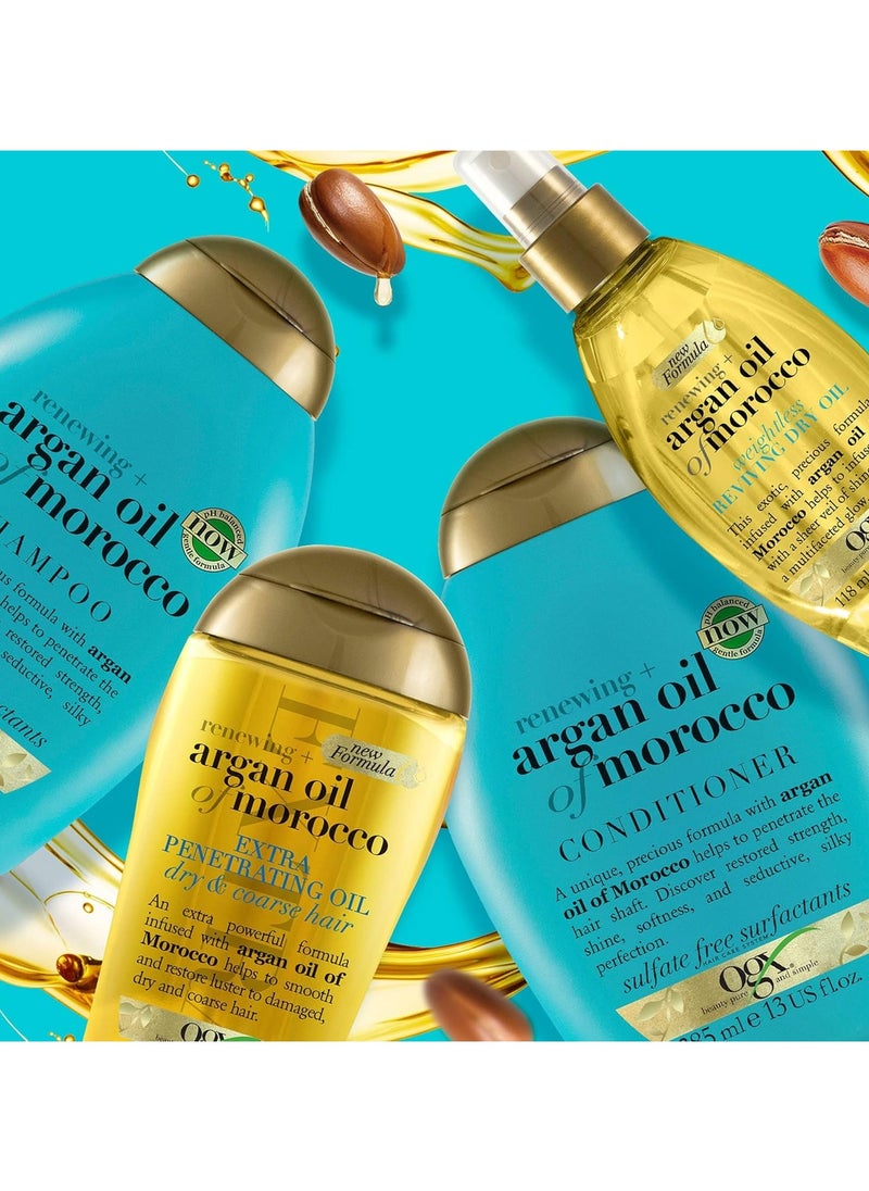 Hair Oil, Renewing + Argan Oil Of Morocco, Extra Penetrating Oil, Dry and Coarse Hair Types, 100 ml