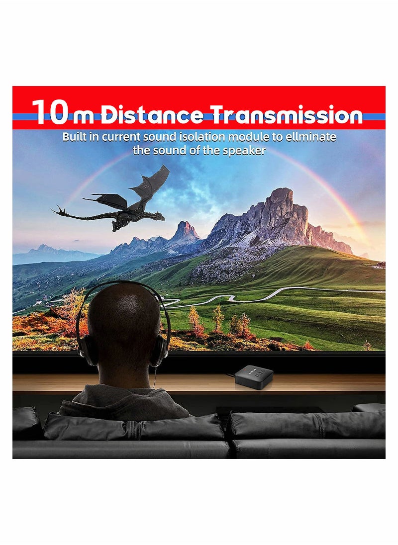 2-in-1 Bluetooth 5.0 Transmitter u0026 Receiver for TV, Car u0026 Home Audio - Low Latency, Long Range Wireless Adapter