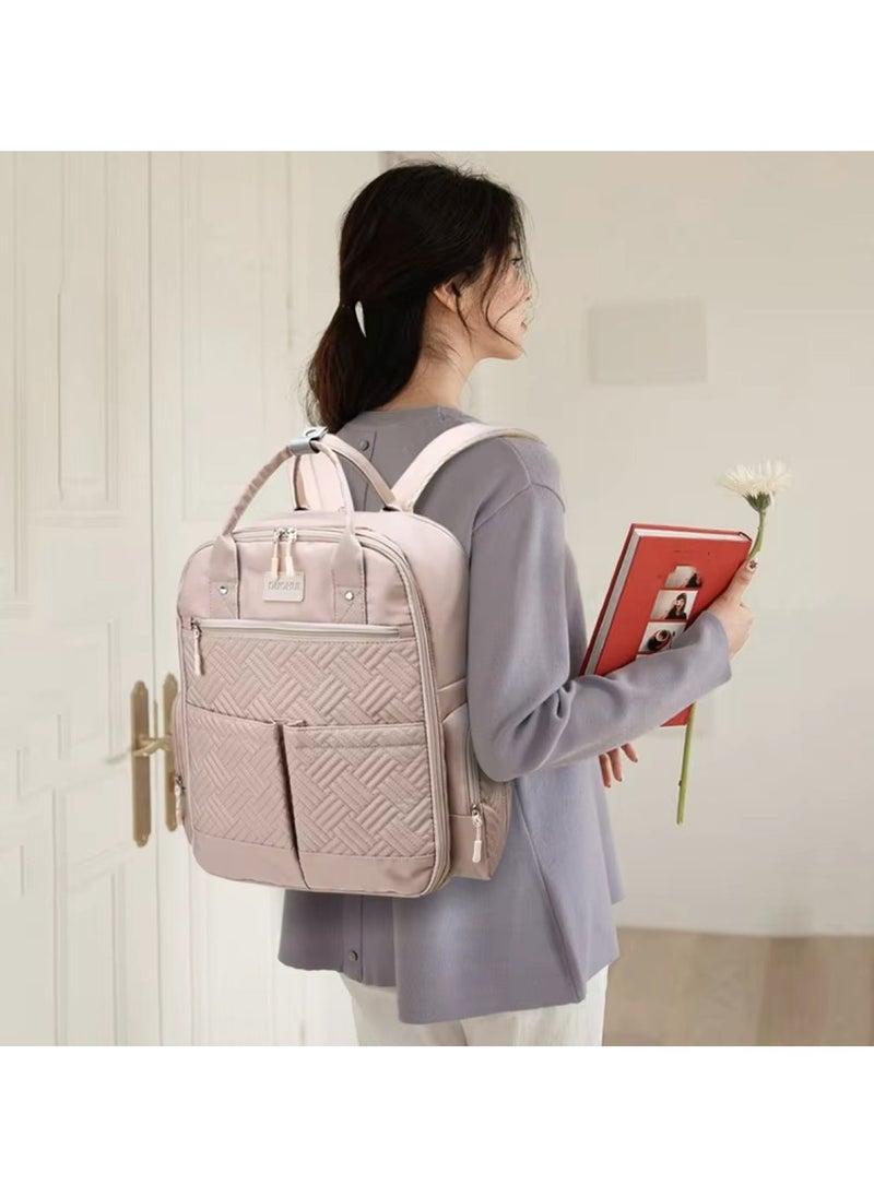 Khaki Large-Capacity Baby Diaper Bag Stylish & Practical for Moms