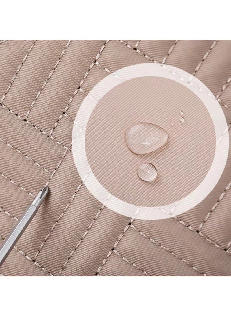 Khaki Large-Capacity Baby Diaper Bag Stylish & Practical for Moms