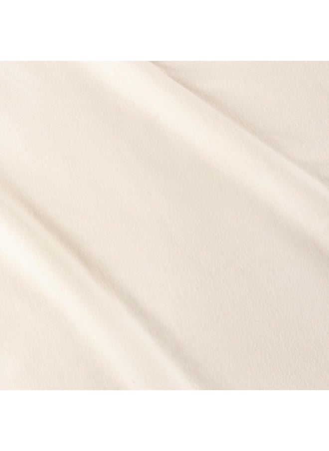 Superior Deep Pocket Cotton Flannel Paisley or Solid Sheet Set, Ivory