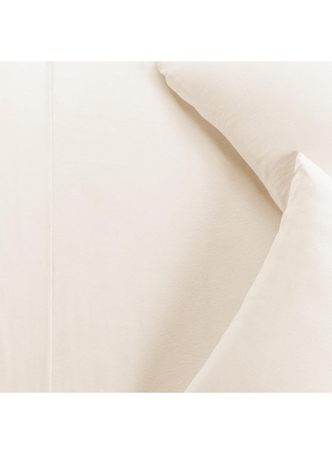 Superior Deep Pocket Cotton Flannel Paisley or Solid Sheet Set, Ivory