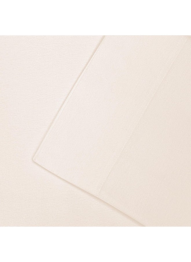Superior Deep Pocket Cotton Flannel Paisley or Solid Sheet Set, Ivory