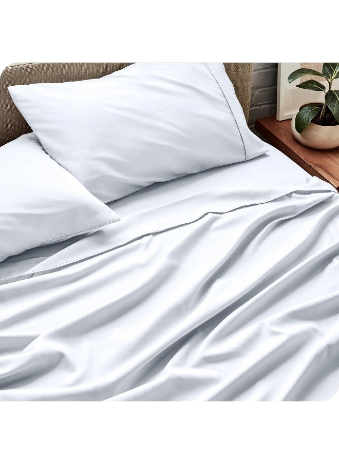 Bare Home Twin XL Sheet Set Dual Pocket- College Dorm Size - Premium 1800 Ultra-Soft Microfiber Twin Extra Long Sheets - Double Brushed - Twin XL Sheets Set - Deep Pocket - Bed Sheets (Twin XL, White)