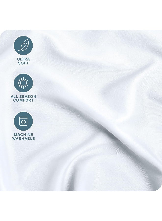 Bare Home Twin XL Sheet Set Dual Pocket- College Dorm Size - Premium 1800 Ultra-Soft Microfiber Twin Extra Long Sheets - Double Brushed - Twin XL Sheets Set - Deep Pocket - Bed Sheets (Twin XL, White)