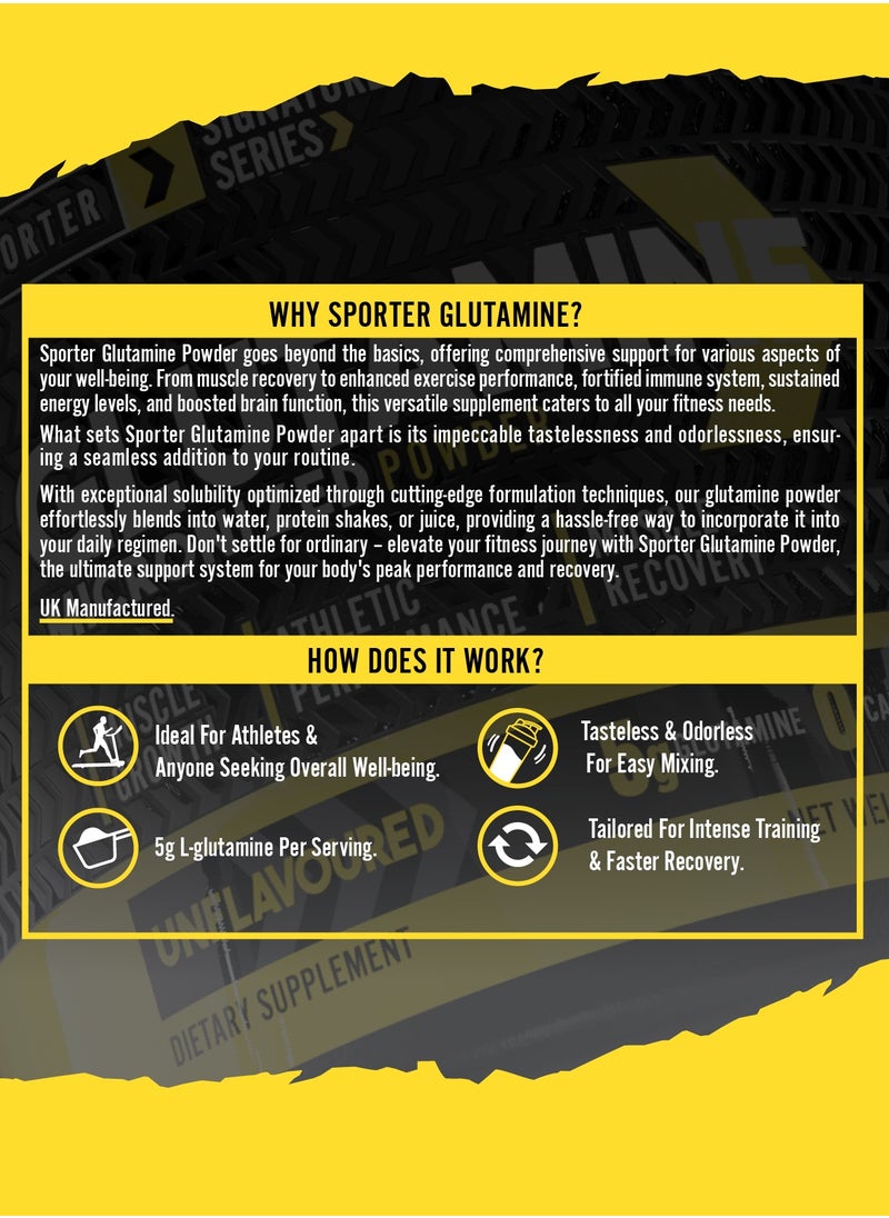 Sporter L-glutamine Powder 60 Servings Pure Micronized Glutamine Per Serving Unflavored And Easy To Mix