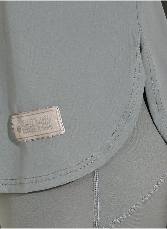 Gymspire Edition - Tonal Label & Drop Shoulder Logo Detail Top