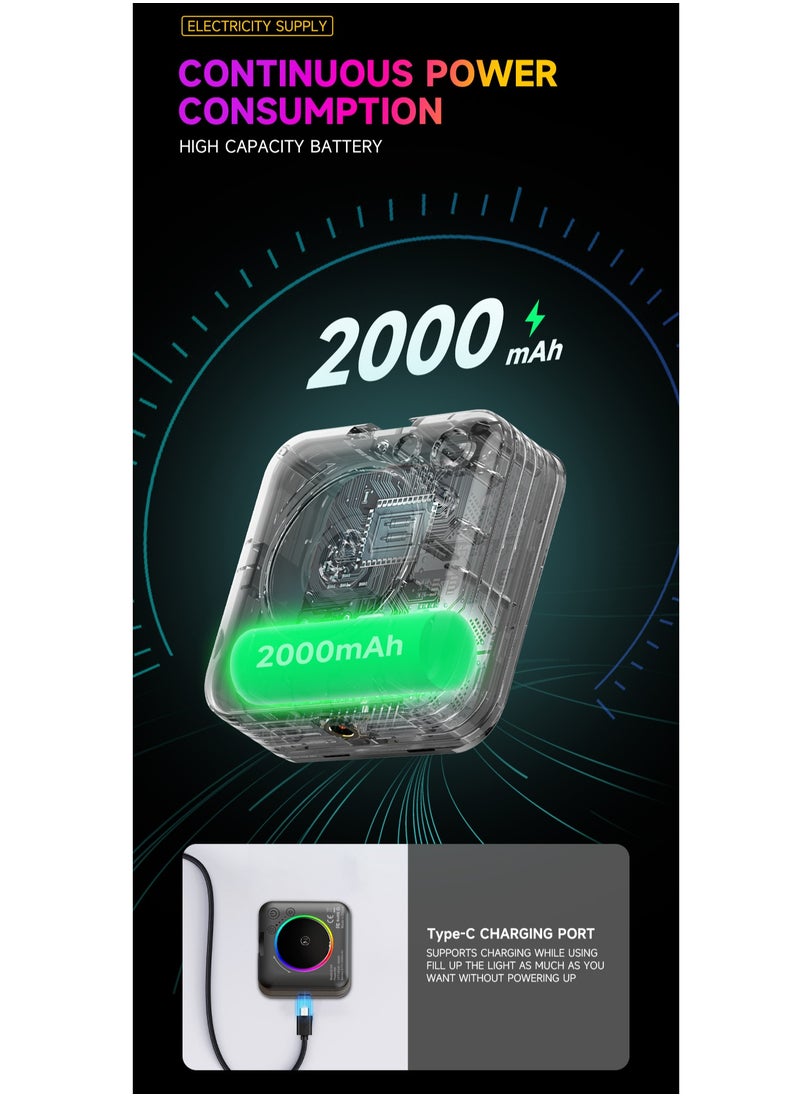 Photography Color Fill Light 108LED 2000mAh , Selfie Light USB Rechargeable for Photo u0026 Video with Front Back Clip for Phones Laptops Makeup TikTok Stream