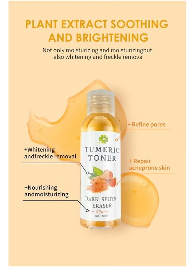 Turmeric Dark Spot Corrector Toner 100ML Facial Toner For Acne Prone Skin Dark Spot Remover For Face Hydrating Face Toner For Women Treatment 100ml