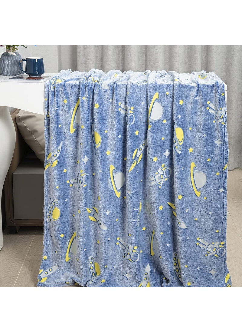 FunBlast Polyester Glow in The Dark Blanket for Kids – Cartoon Print Blankets for Kids, Light Weight Soft Cozy All Weather Blankets for 1-10 Years Old Toddlers Baby Boys