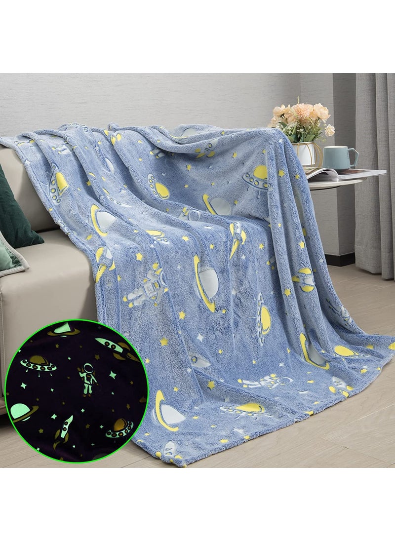 FunBlast Polyester Glow in The Dark Blanket for Kids – Cartoon Print Blankets for Kids, Light Weight Soft Cozy All Weather Blankets for 1-10 Years Old Toddlers Baby Boys