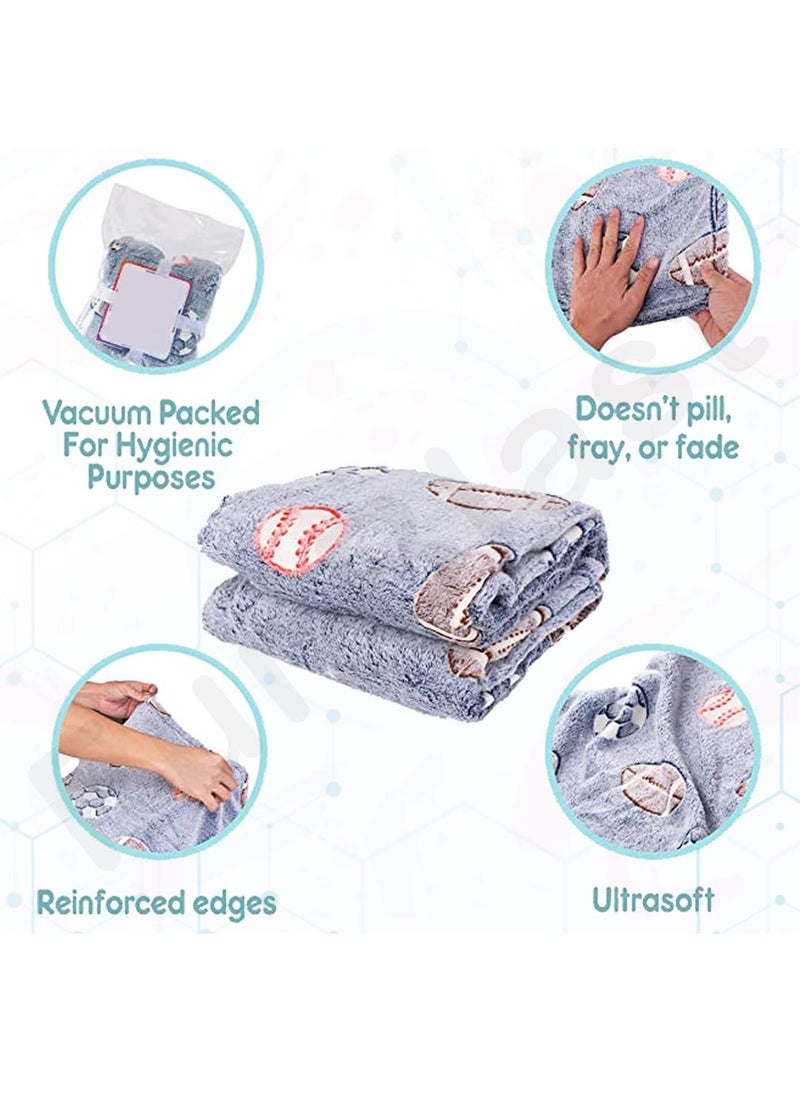FunBlast Blankets for Kids – Glow in The Dark Blanket, Light Weight Soft Cozy All Weather Blankets for 1-10 Years Old Toddlers Baby Boys & Girls (Grey) (Ball Print May Vary)