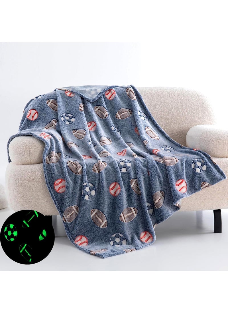 FunBlast Blankets for Kids, Glow in The Dark Throw Blanket, Cartoon Print Blankets for Kids, Light Weight Soft Cozy All Weather Blankets for 1-10 Years Old Toddlers Baby Boys & Girls (Multicolor)