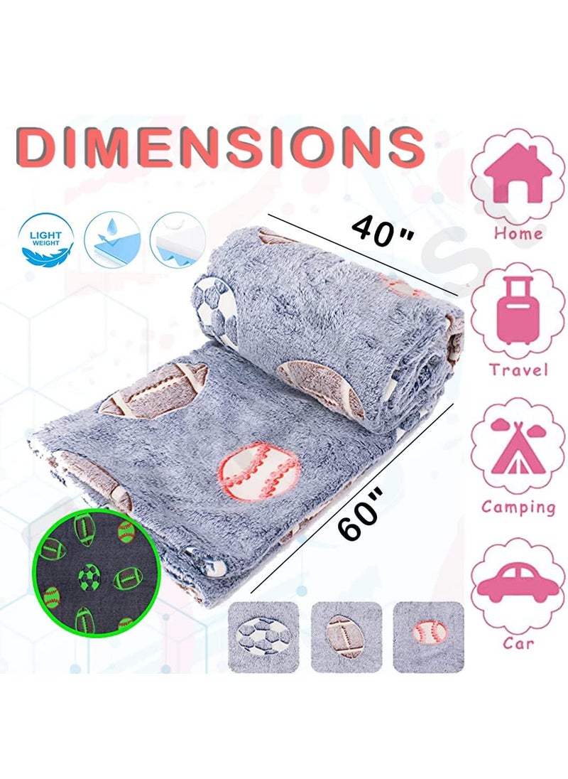 FunBlast Blankets for Kids, Glow in The Dark Throw Blanket, Cartoon Print Blankets for Kids, Light Weight Soft Cozy All Weather Blankets for 1-10 Years Old Toddlers Baby Boys & Girls (Multicolor)