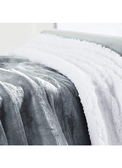 BSB HOME Baby Boy's and Baby Girl's Luxury Flannel Sherpa Heavy Winter Blanket/Wrapping Sheet for Babies/Kids (Grey, 0-5 Years)