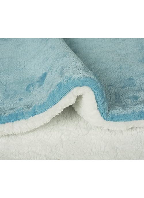 BSB HOME Baby Boy's and Baby Girl's Luxury Flannel Sherpa All Season/Heavy Winter Blanket/Wrapping Baby Sheet for Babies/Kids (Aqua/Sky Blue, 0-5 Years, 45x60 inches, Lightweight)