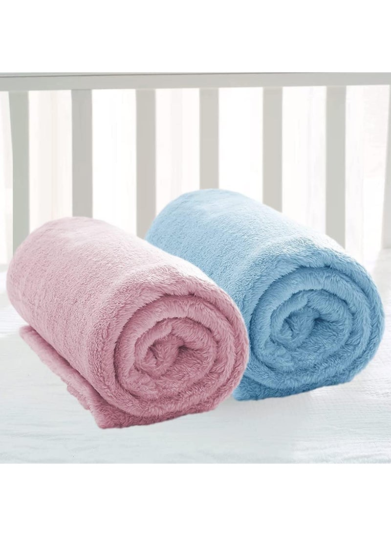 BSB HOME Premium Plush Baby Blanket Wrapper for Girls & Boys| Toddler Blankets - Kids Throw - Newborn Blanket, Soft & Lightweight for Bed, Crib & Stroller| 75x100 cm or 30x40 inches, Baby Pink