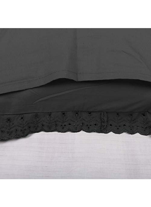 VHC 100% Cotton Lace Pillow Cover/Case Set (Pack of 2)-Black