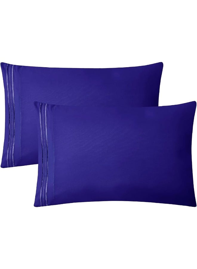 Clara Clark King Sheets Set, Deep Pocket Bed Sheets for King Size Bed - 4 Piece King Size Sheets, Extra Soft Bedding Sheets & Pillowcases, Royal Blue Sheets King