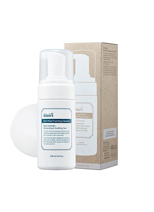 DearKlairs] K-Beauty Skincare Rich Moist Foaming Cleanser, 3.4 fl oz (100 ml)