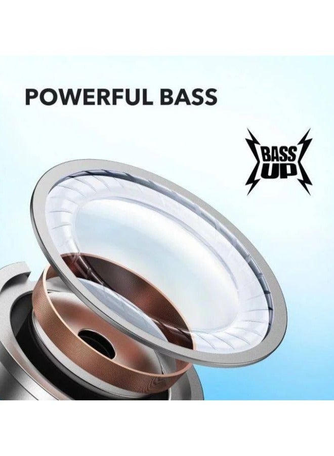 Soundcore By Anker R50i True Wireless Earbuds 10mm Drivers with Big Bass, Bluetooth 5.3, 30H Playtime, IPX5-Water Resistant, AI Clear Calls with 2 Mics, 22 Preset EQs via App White