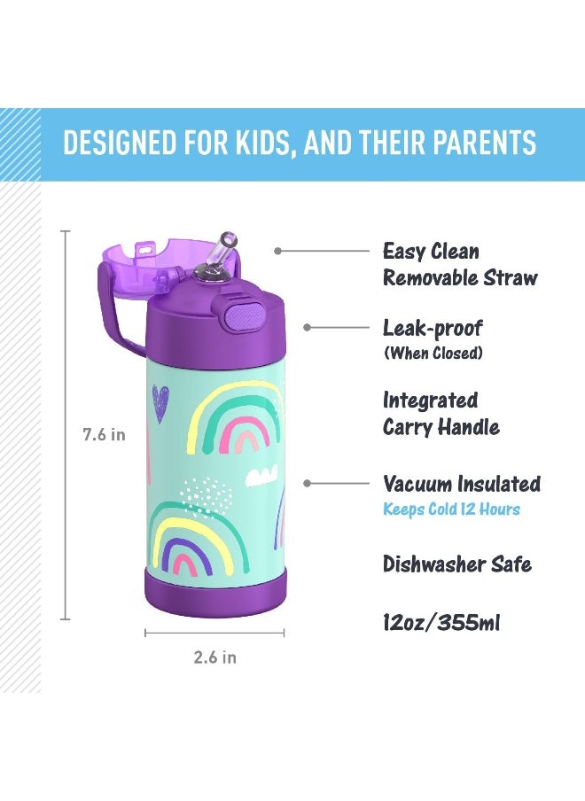 THERMOS FUNTAINER Stainless Steel Kids Rainbows Bottle 355ML