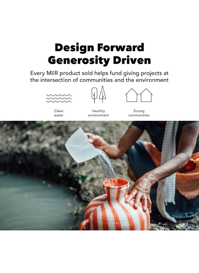 MiiR 360 Traveler, Stainless Steel Double-Wall Vacuum Insulated Tumbler - Leakproof 360 Lid for Easy Sipping on the Go; Perfect for Hot & Cold Drinks