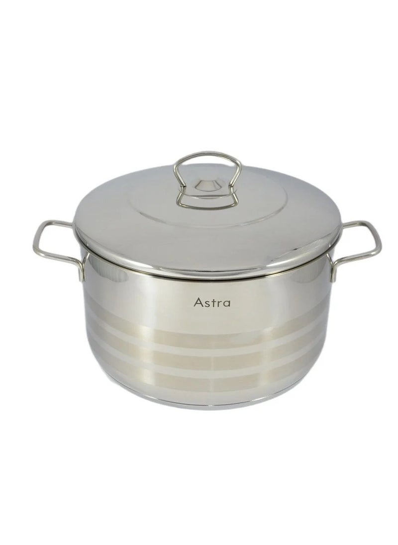 ASTRA 6-Piece Premium Stainless Steel Cookware Set (26+28+32 cm) – Non-Stick, Dishwasher Safe, Induction Ready Pots for All Stovetops