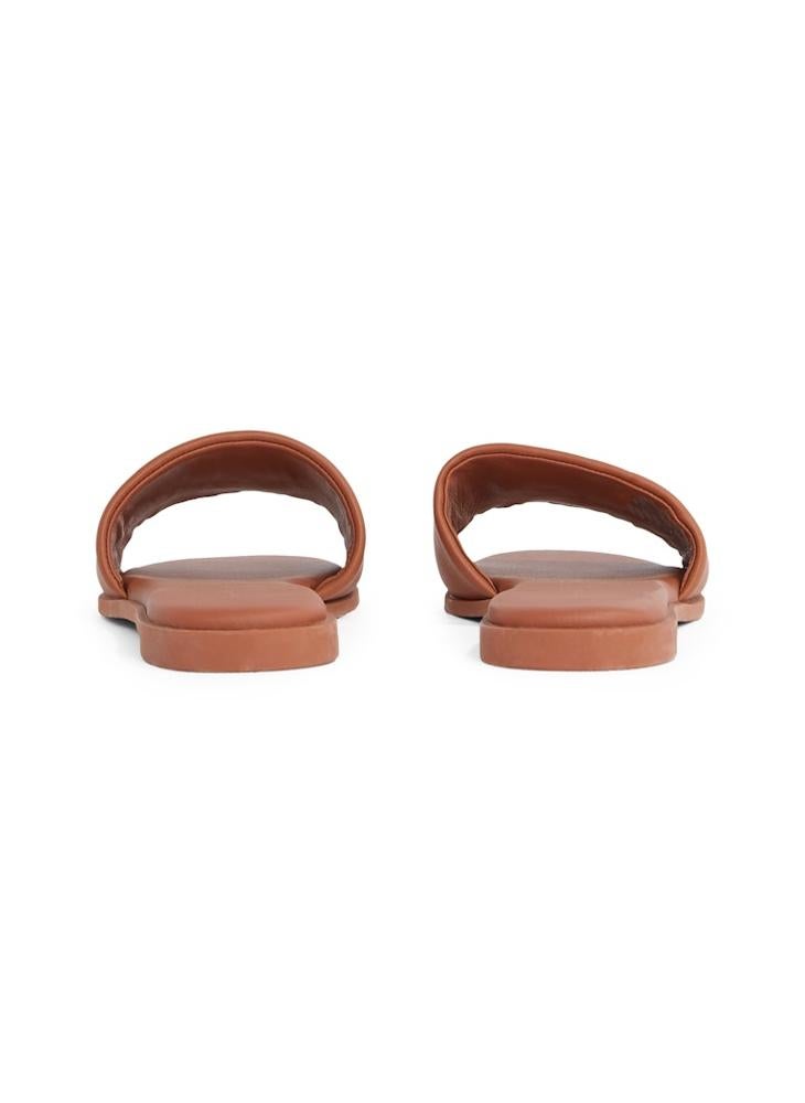 Logo Hardware Leather Mule