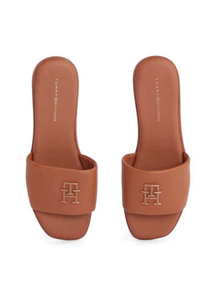 Logo Hardware Leather Mule