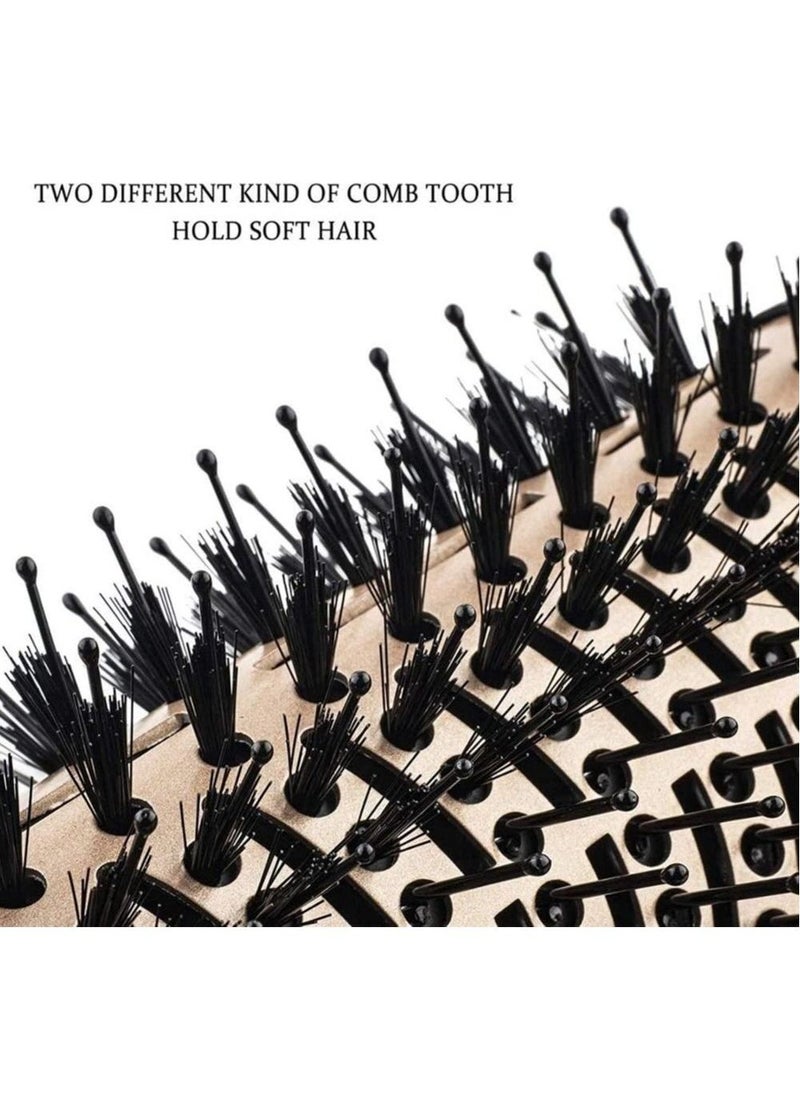 Professional One Step Hair Dryer Brush Volumizer Straightener Negative Ion Hot Air Brushes Curling Iron Salon Rotating (Color : Gold, Size : 14 * 4 Inch)