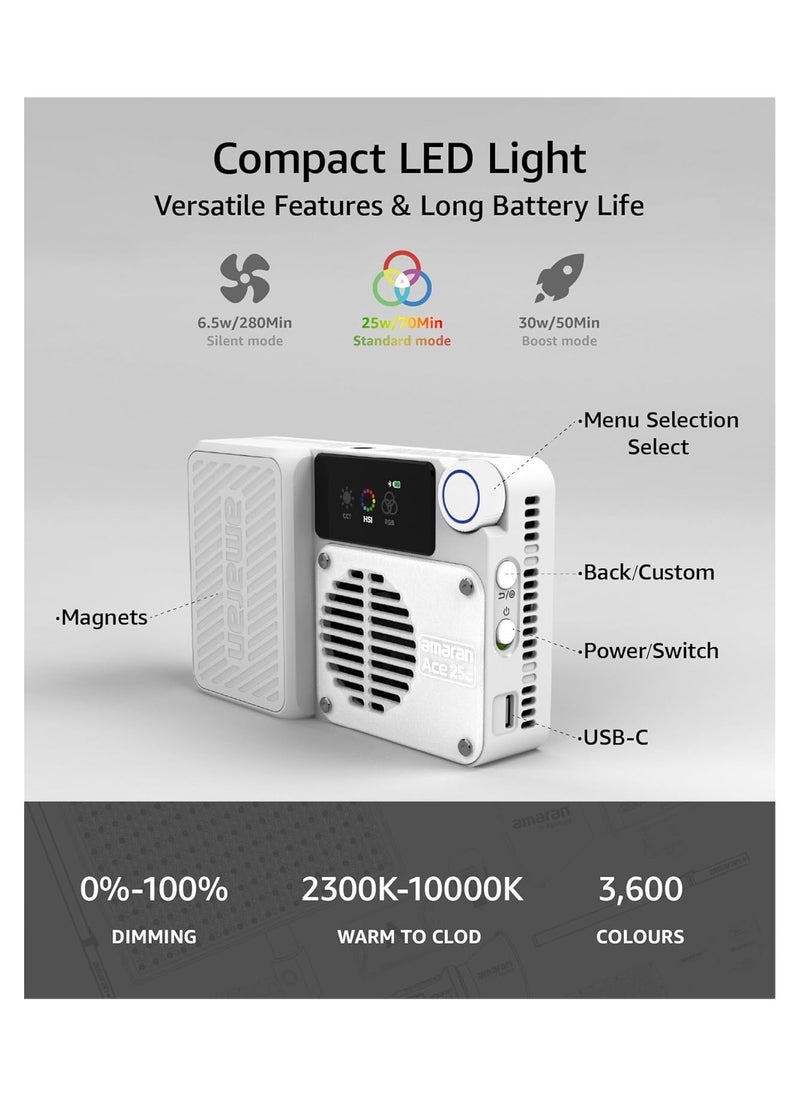 amaran Ace 25c RGB LED Light Panel All-in-One Creator Kit (Charcoal)